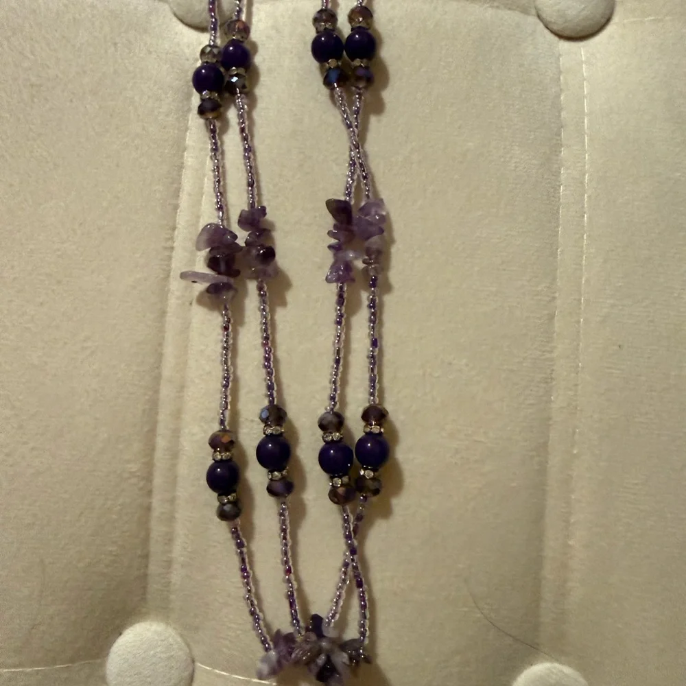 Beautiful Handmade 55inch amethyst necklace - Picture 2 of 4